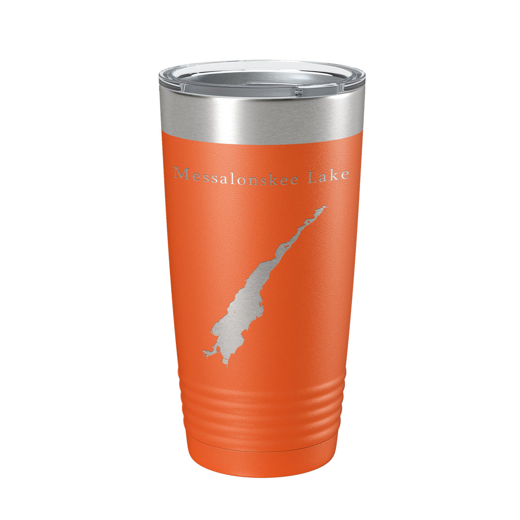 Messalonskee Lake Map Tumbler Travel Mug Insulated Laser Engraved Coffee Cup Maine 20 oz