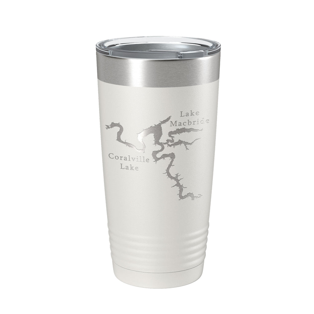 Coralville Lake Macbride Map Tumbler Travel Mug Insulated Laser Engraved Coffee Cup Iowa River 20 oz