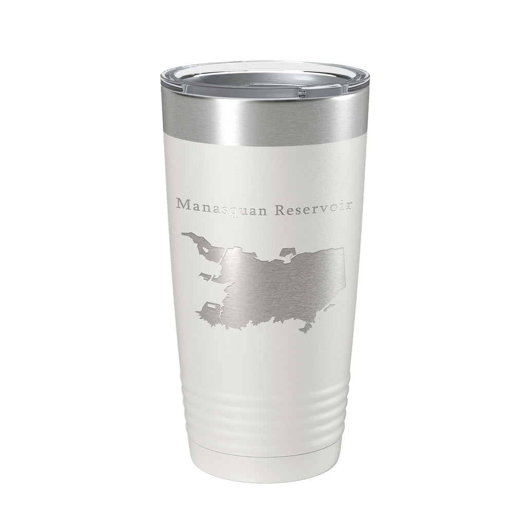 Manasquan Reservoir Tumbler Lake Map Travel Mug Insulated Laser Engraved Coffee Cup New Jersey 20 oz