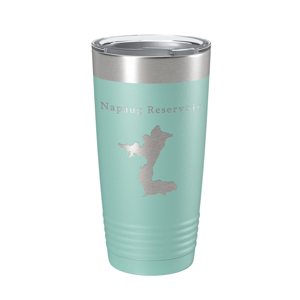 Napaug Reservoir Tumbler Lake Map Travel Mug Insulated Laser Engraved Coffee Cup Connecticut 20 oz