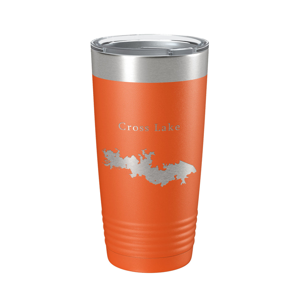 Cross Lake Map Tumbler Travel Mug Insulated Laser Engraved Coffee Cup Shreveport Louisiana 20 oz