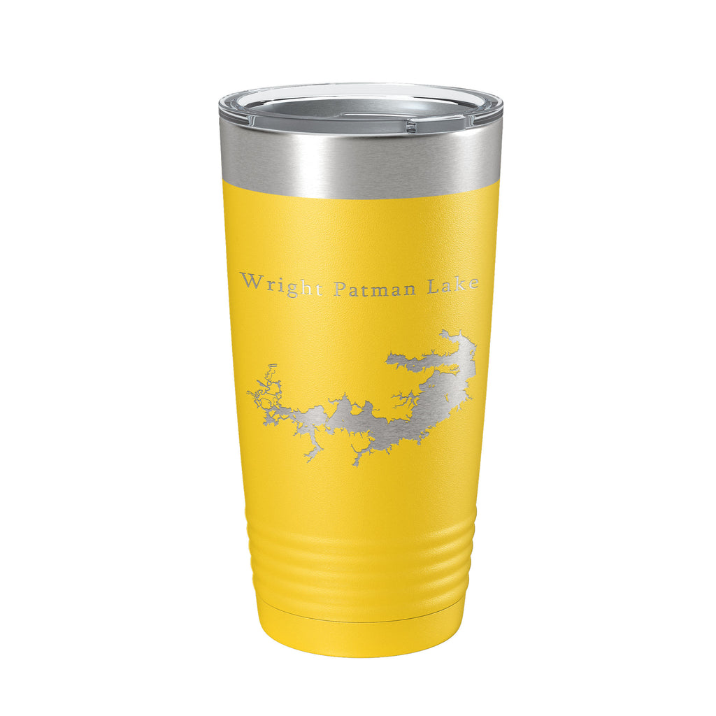 Wright Patman Lake Map Tumbler Travel Mug Insulated Laser Engraved Coffee Cup Texas 20 oz