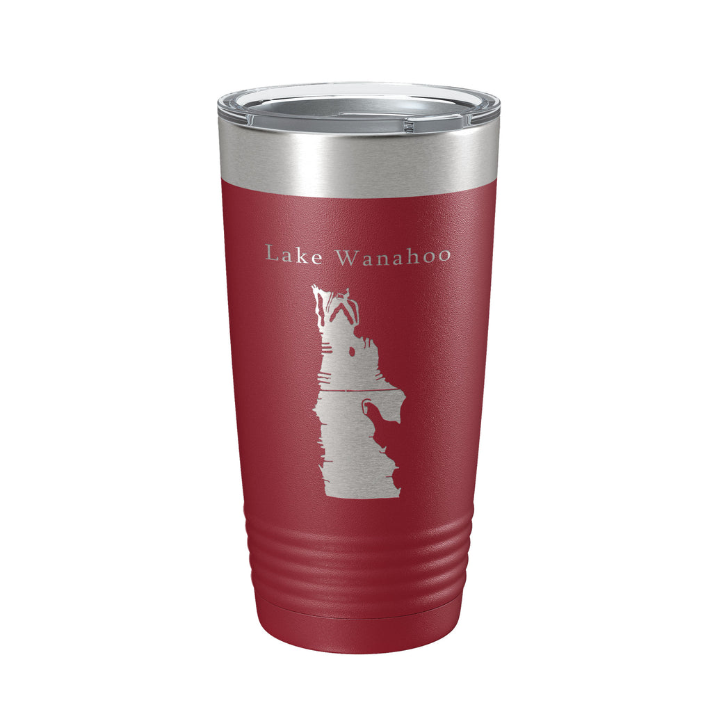 Lake Wanahoo Map Tumbler Travel Mug Insulated Laser Engraved Coffee Cup Nebraska 20 oz