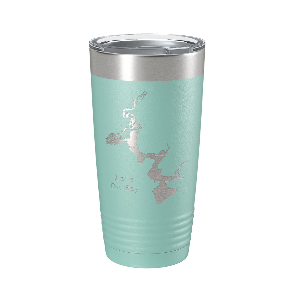 Lake Du Bay Map Tumbler Travel Mug Insulated Laser Engraved Coffee Cup Wisconsin 20 oz