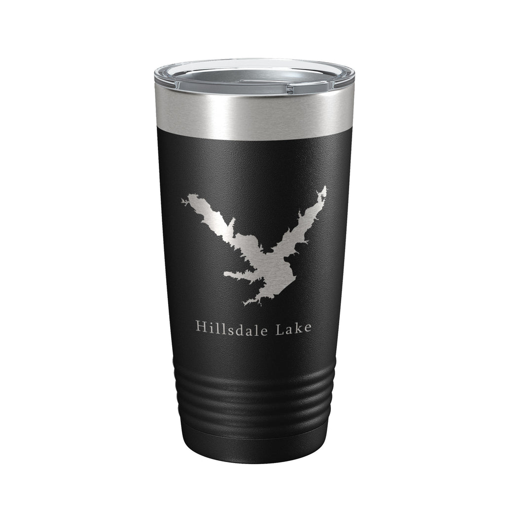 Hillsdale Lake Map Tumbler Travel Mug Insulated Laser Engraved Coffee Cup Kansas 20 oz