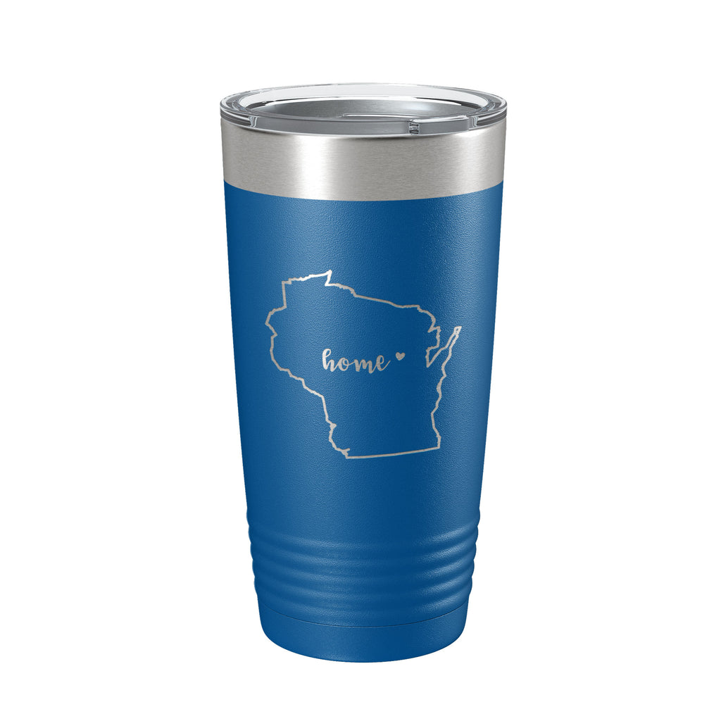 Wisconsin Tumbler Home State Travel Mug Insulated Laser Engraved Map Coffee Cup 20 oz