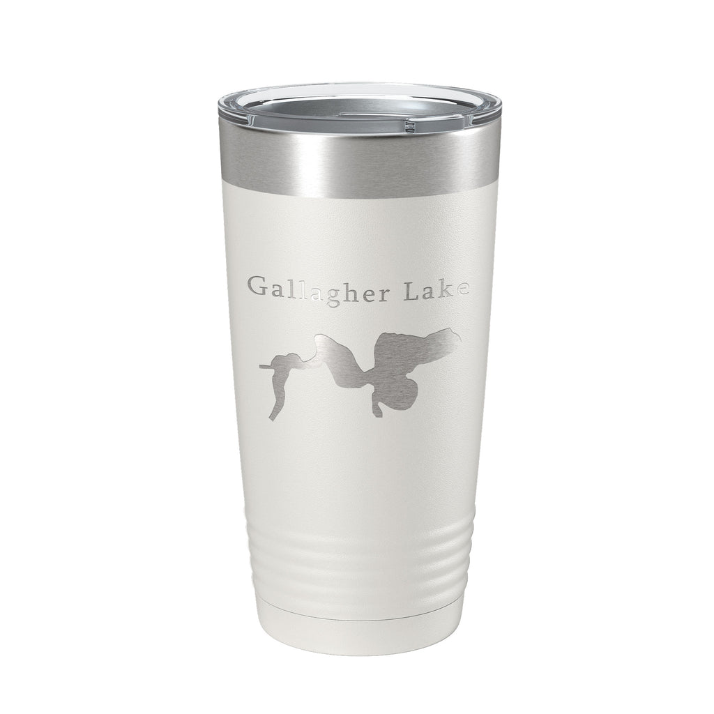 Gallagher Lake Map Tumbler Travel Mug Insulated Laser Engraved Coffee Cup Huron River Chain of Lakes Michigan 20 oz