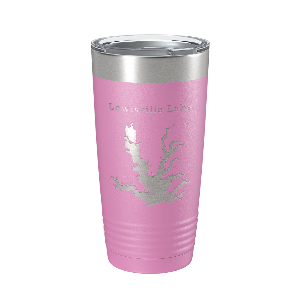 Lewisville Lake Map Tumbler Travel Mug Insulated Laser Engraved Coffee Cup Texas 20 oz