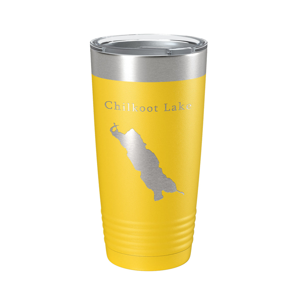 Chilkoot Lake Map Tumbler Travel Mug Insulated Laser Engraved Coffee Cup Alaska 20 oz