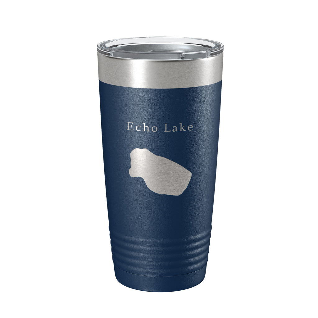 Echo Lake Map Tumbler Travel Mug Insulated Laser Engraved Coffee Cup Colorado 20 oz