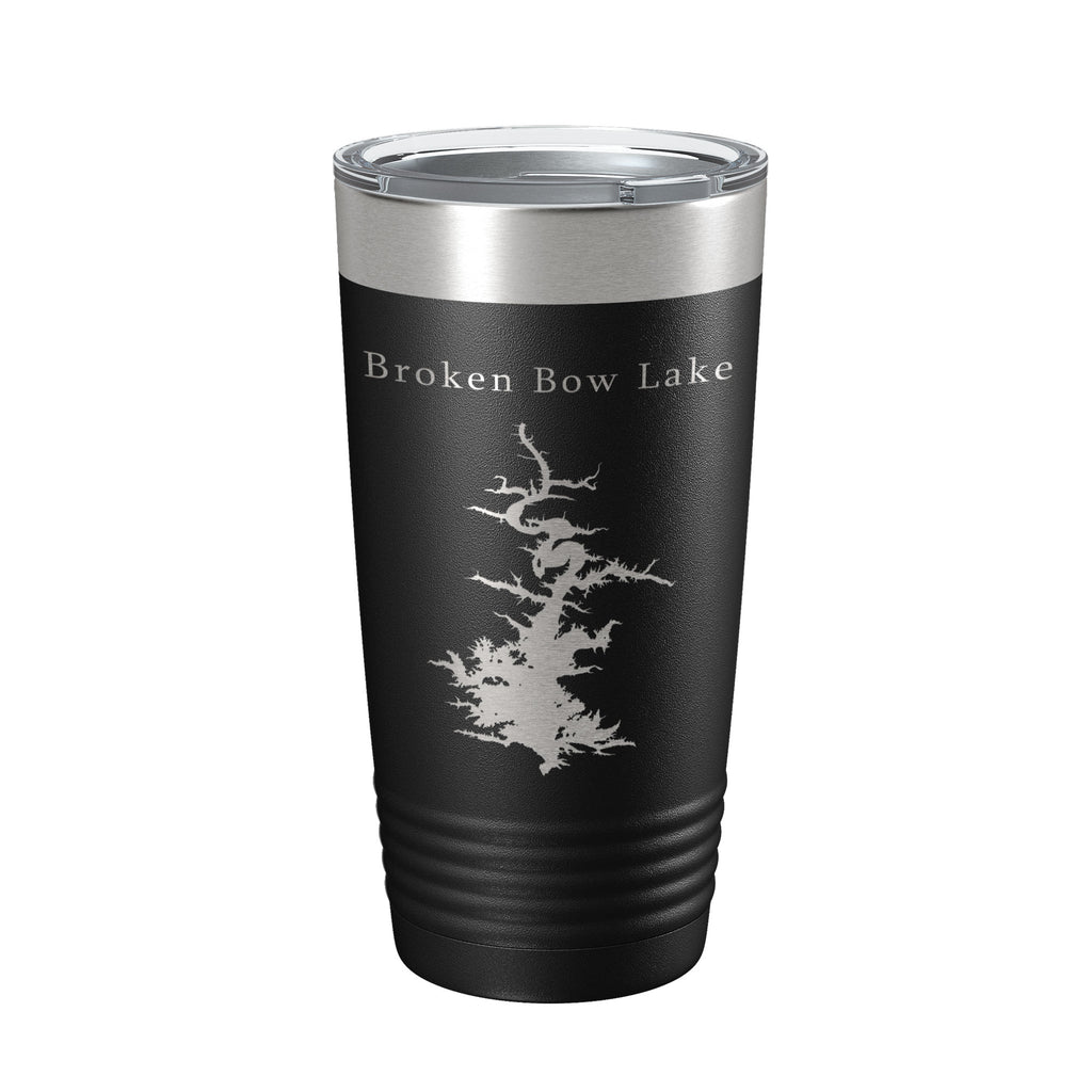 Broken Bow Lake Map Tumbler Travel Mug Insulated Laser Engraved Coffee Cup Oklahoma 20 oz