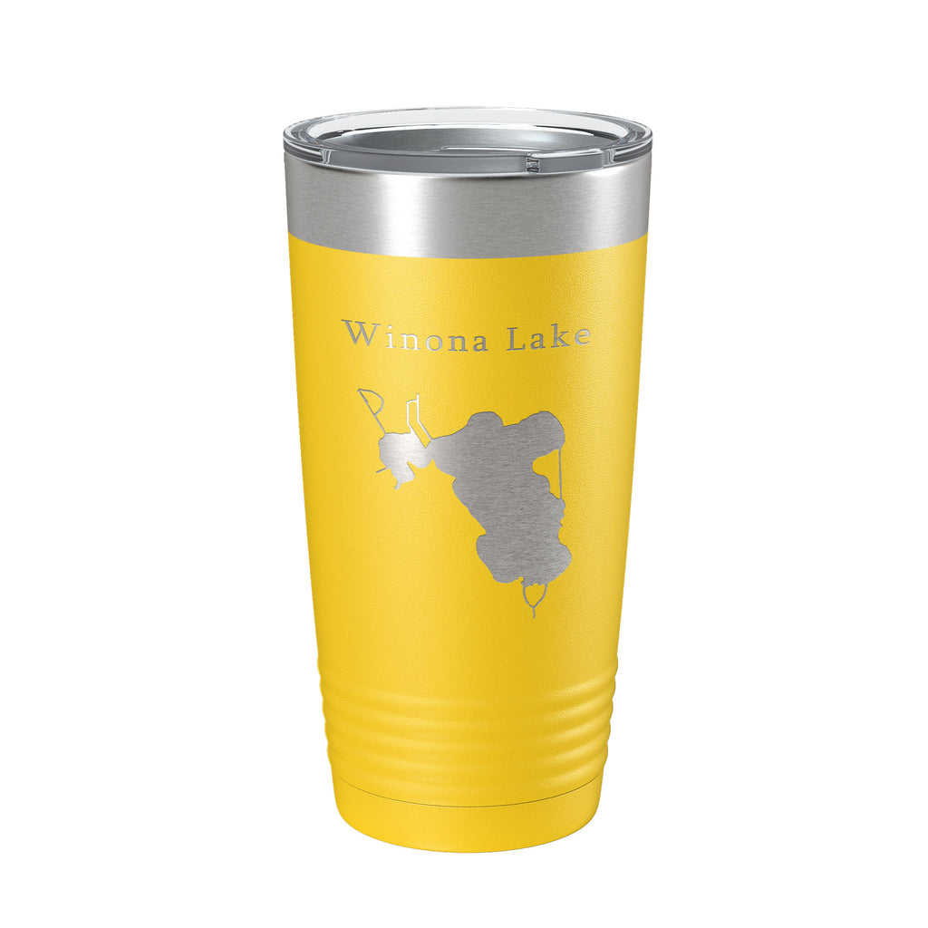 Winona Lake Map Tumbler Travel Mug Insulated Laser Engraved Coffee Cup Indiana 20 oz