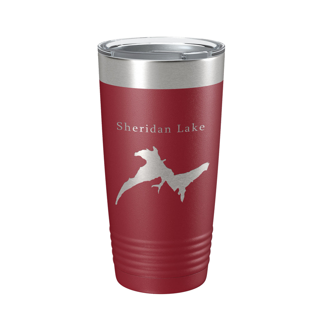 Sheridan Lake Map Tumbler Travel Mug Insulated Laser Engraved Coffee Cup South Dakota 20 oz