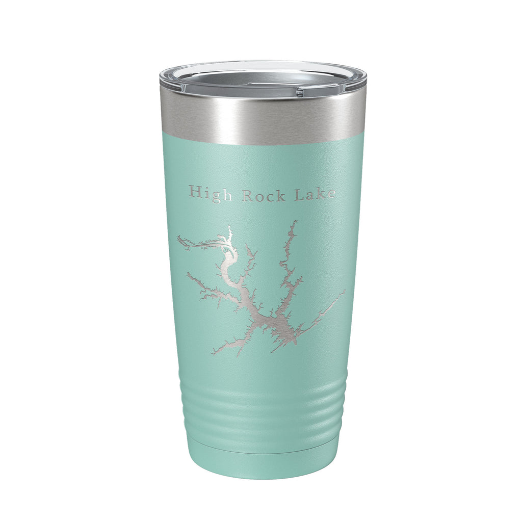 High Rock Lake Map Tumbler Travel Mug Insulated Laser Engraved Coffee Cup North Carolina 20 oz