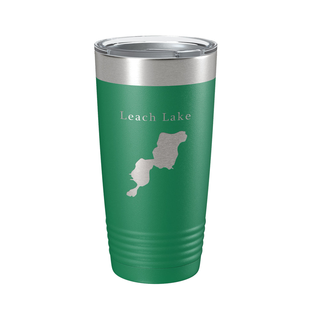 Leach Lake Map Tumbler Travel Mug Insulated Laser Engraved Coffee Cup Michigan 20 oz