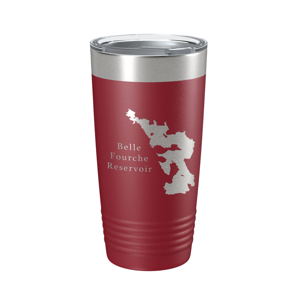 Belle Fourche Reservoir Tumbler Lake Map Travel Mug Insulated Laser Engraved Coffee Cup South Dakota 20 oz