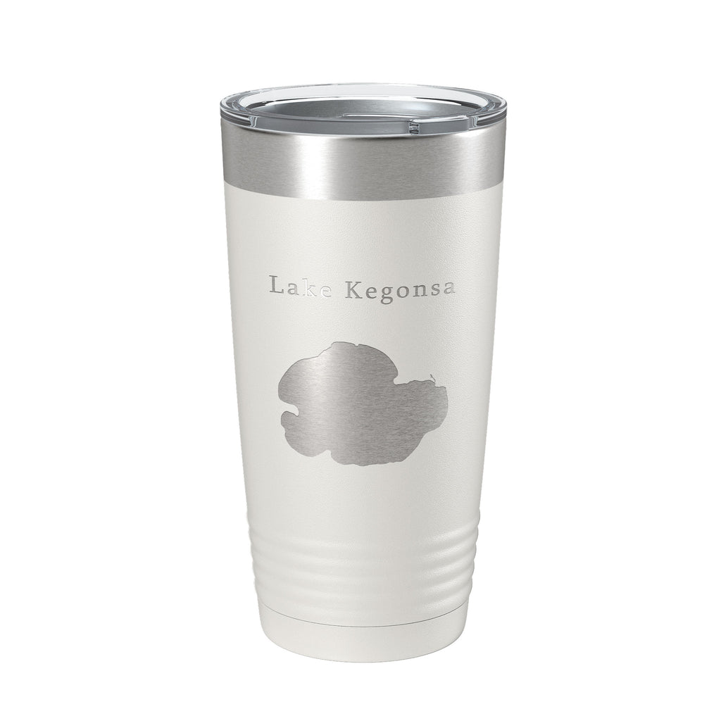 Lake Kegonsa Map Tumbler Travel Mug Insulated Laser Engraved Coffee Cup Wisconsin 20 oz