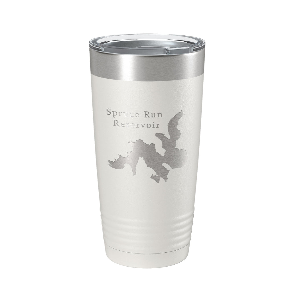 Spruce Run Reservoir Tumbler Lake Map Travel Mug Insulated Laser Engraved Coffee Cup New Jersey 20 oz