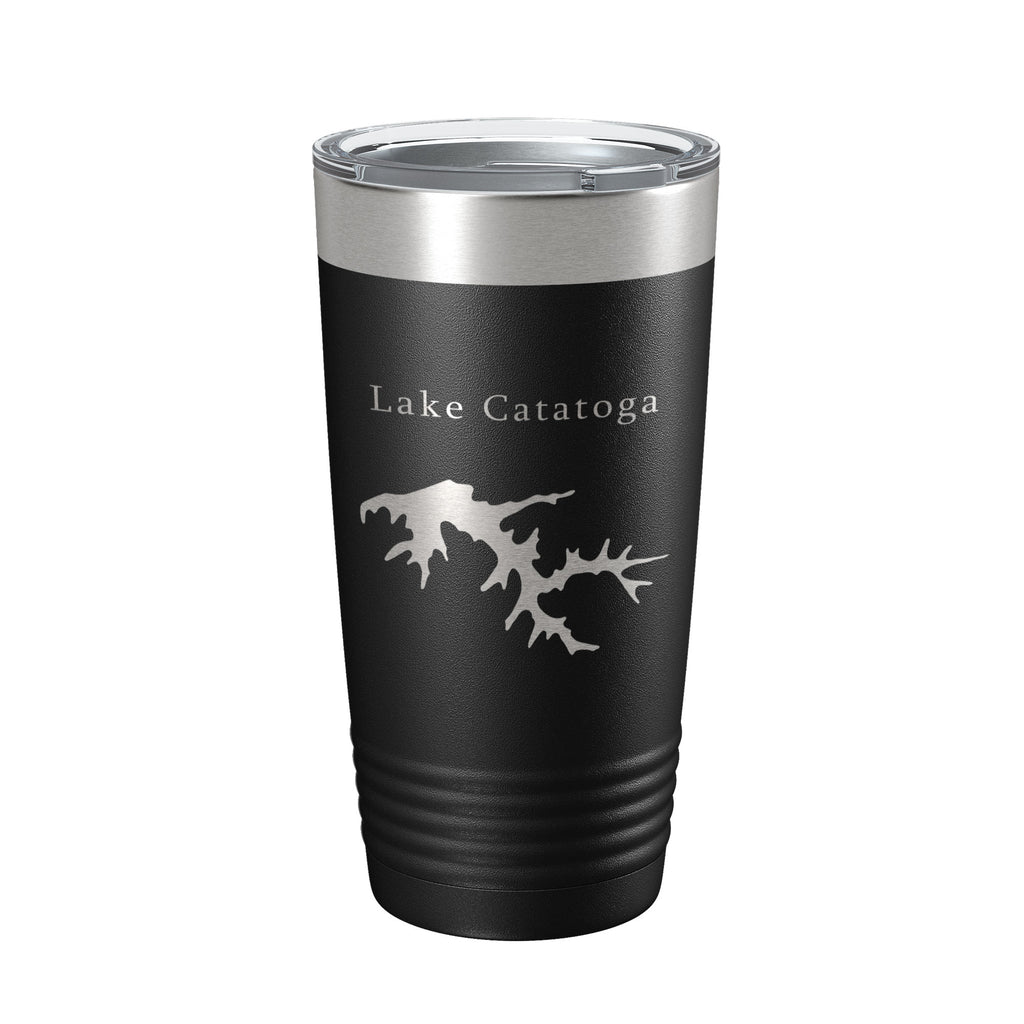 Lake Catatoga Map Tumbler Travel Mug Insulated Laser Engraved Coffee Cup Illinois 20 oz