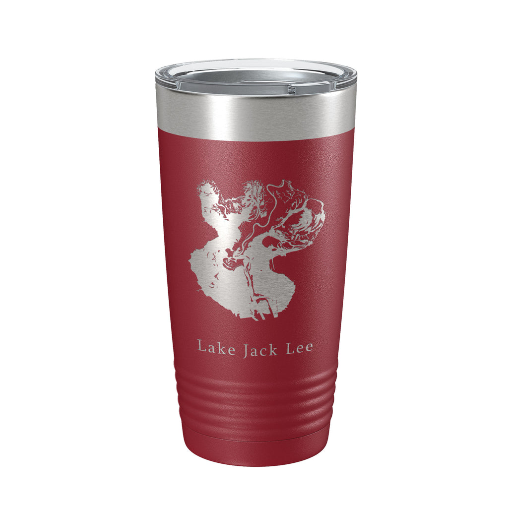 Lake Jack Lee Map Tumbler Travel Mug Insulated Laser Engraved Coffee Cup Felsenthal Arkansas Louisiana 20 oz