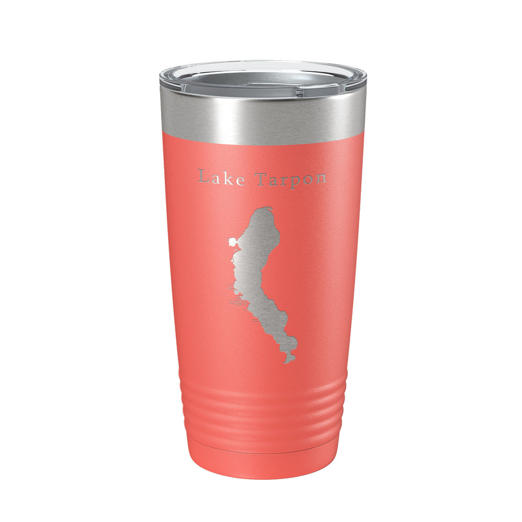 Lake Tarpon Map Tumbler Travel Mug Insulated Laser Engraved Coffee Cup Florida 20 oz