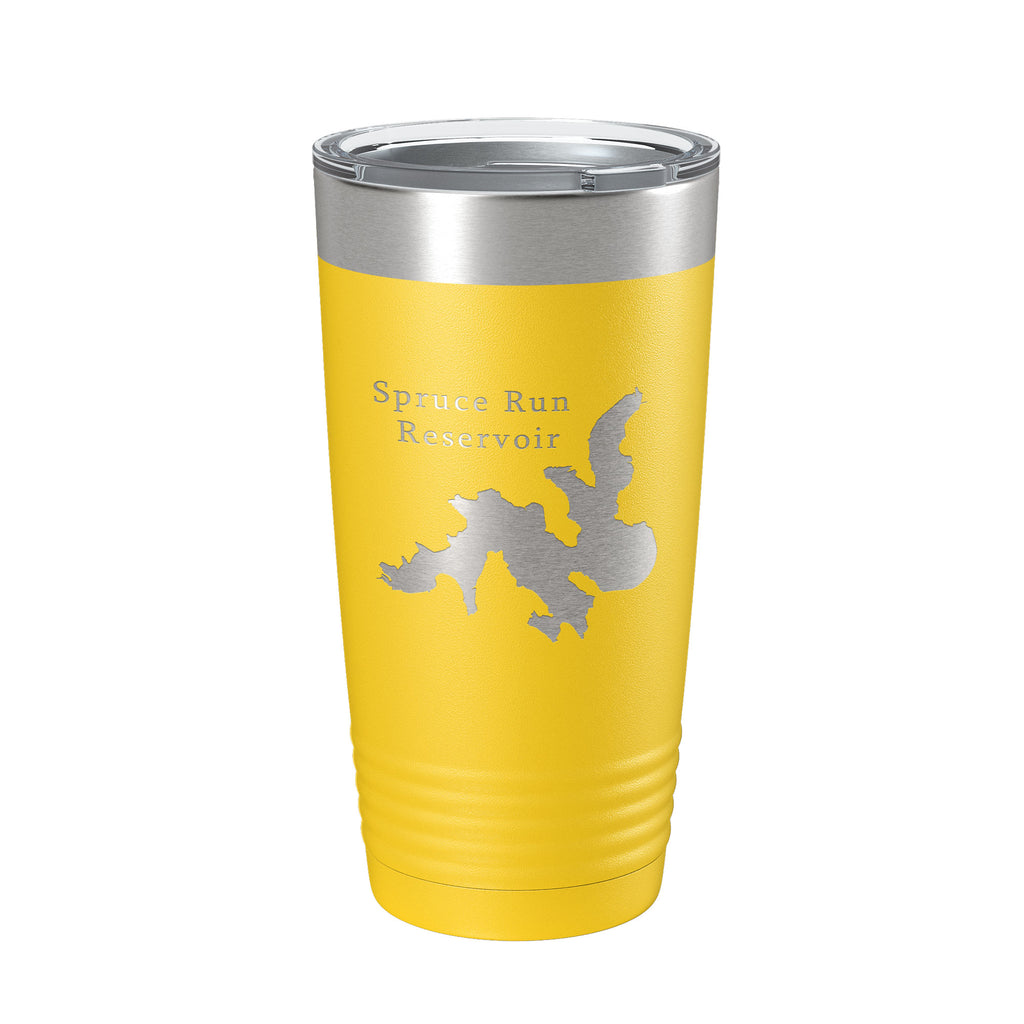 Spruce Run Reservoir Tumbler Lake Map Travel Mug Insulated Laser Engraved Coffee Cup New Jersey 20 oz