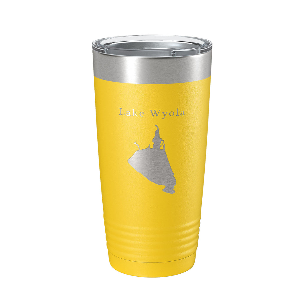 Lake Wyola Map Tumbler Travel Mug Insulated Laser Engraved Coffee Cup Massachusetts 20 oz