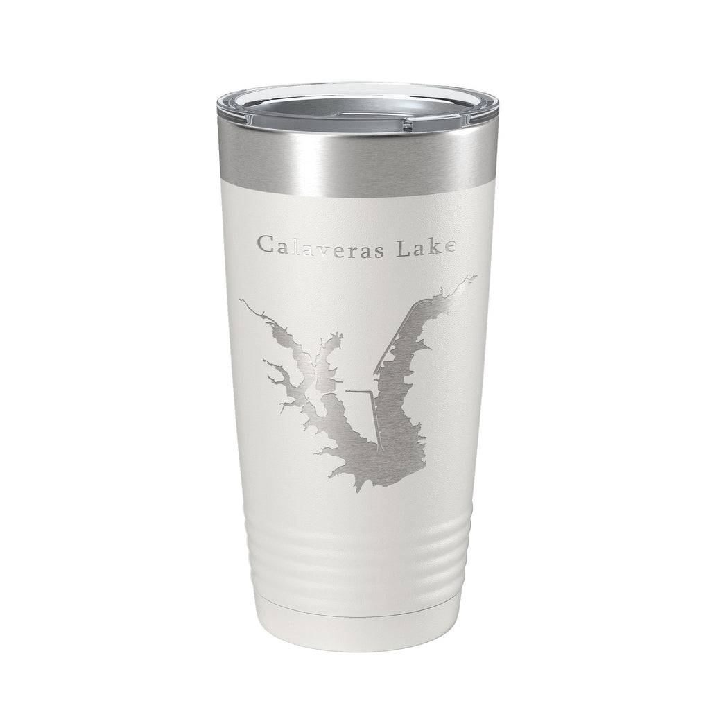 Calaveras Lake Map Tumbler Travel Mug Insulated Laser Engraved Coffee Cup Texas 20 oz