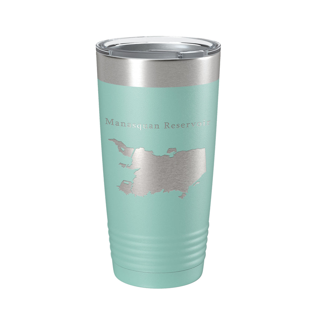 Manasquan Reservoir Tumbler Lake Map Travel Mug Insulated Laser Engraved Coffee Cup New Jersey 20 oz