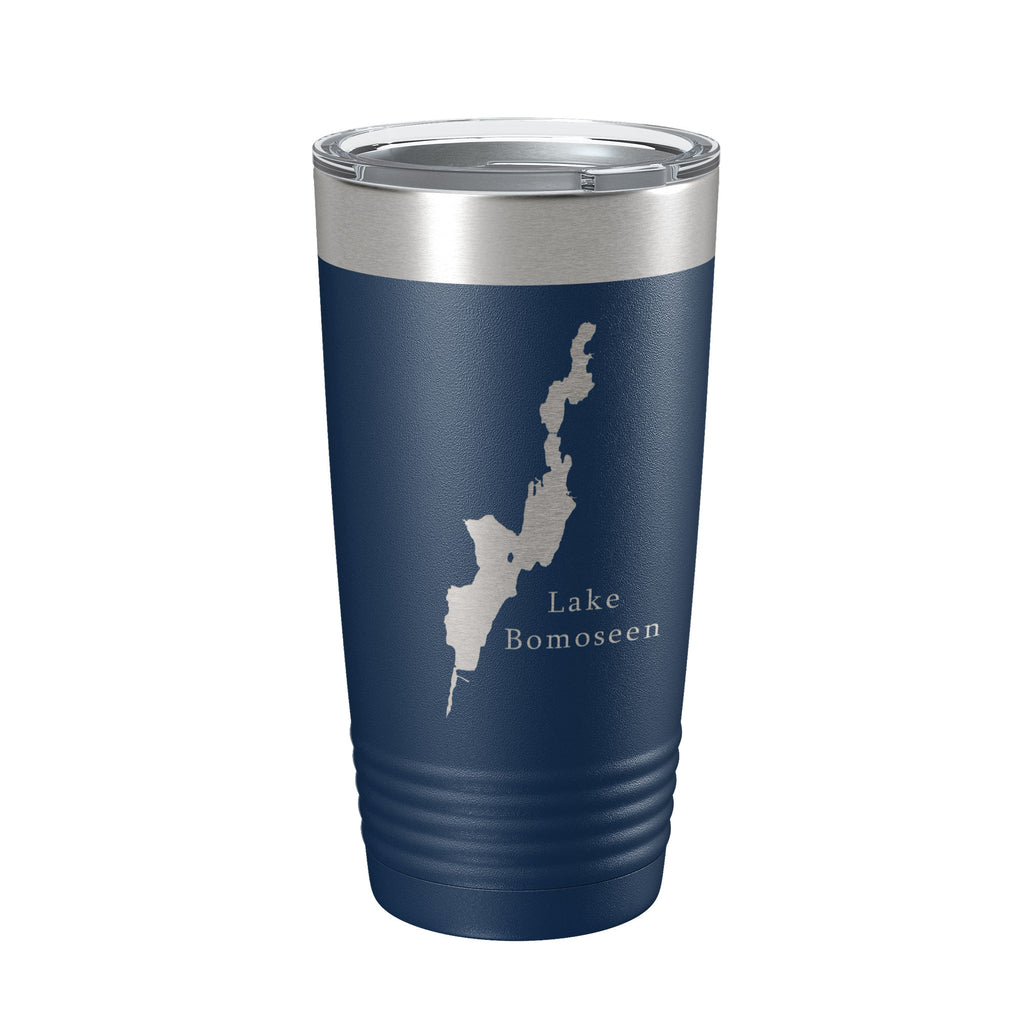 Lake Bomoseen Map Tumbler Travel Mug Insulated Laser Engraved Coffee Cup Vermont 20 oz