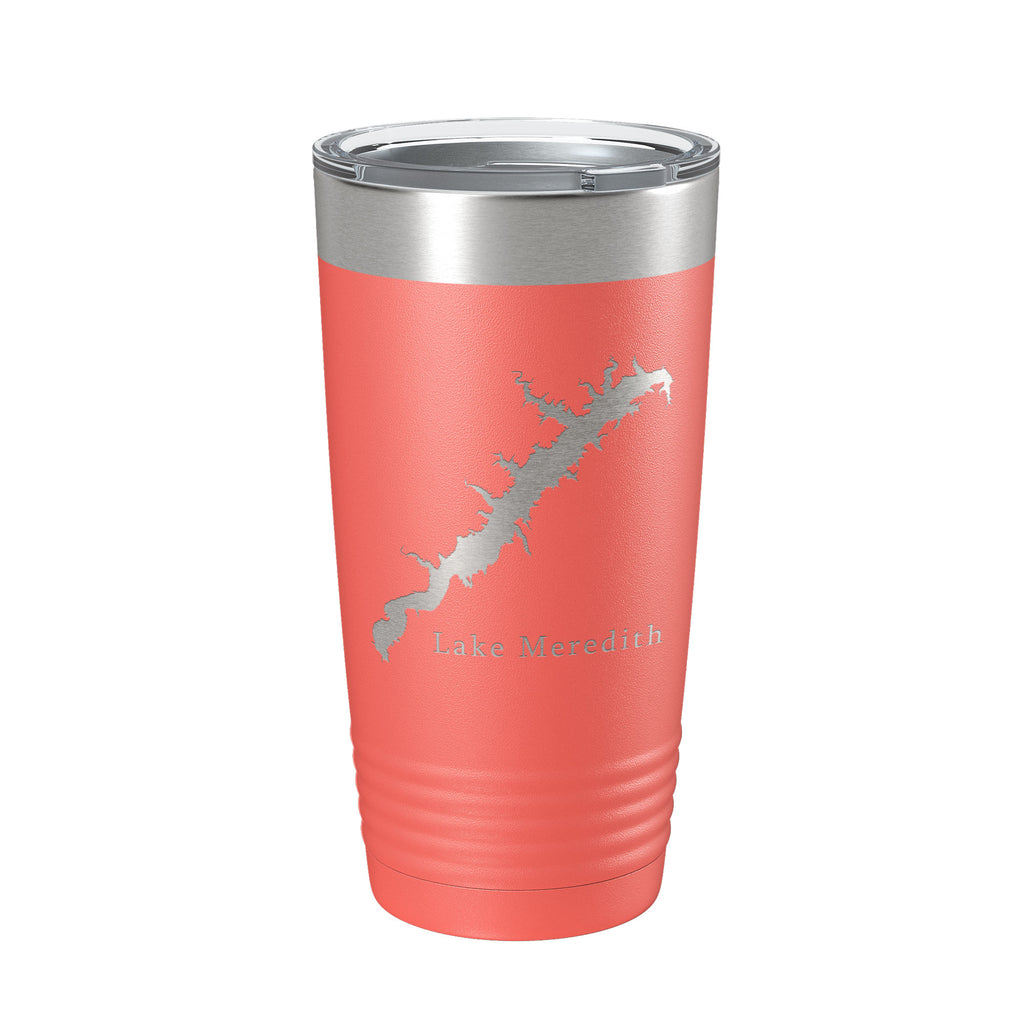 Lake Meredith Map Tumbler Travel Mug Insulated Laser Engraved Coffee Cup Texas 20 oz