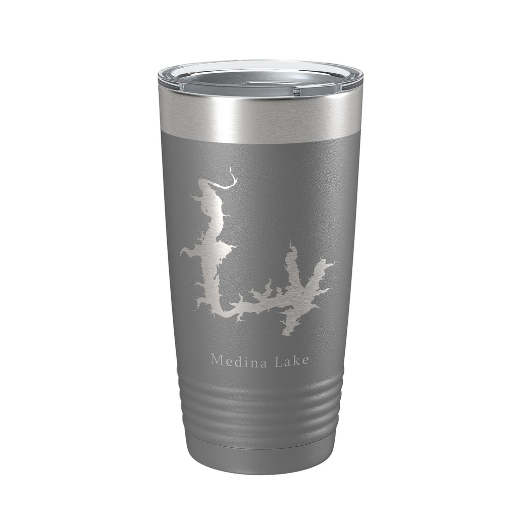 Medina Lake Map Tumbler Travel Mug Insulated Laser Engraved Coffee Cup Texas 20 oz