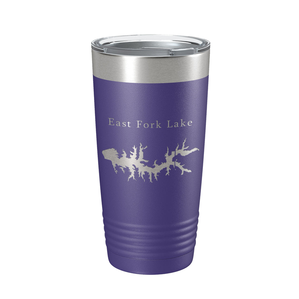 East Fork Lake Map Tumbler Travel Mug Insulated Laser Engraved Coffee Cup Illinois 20 oz