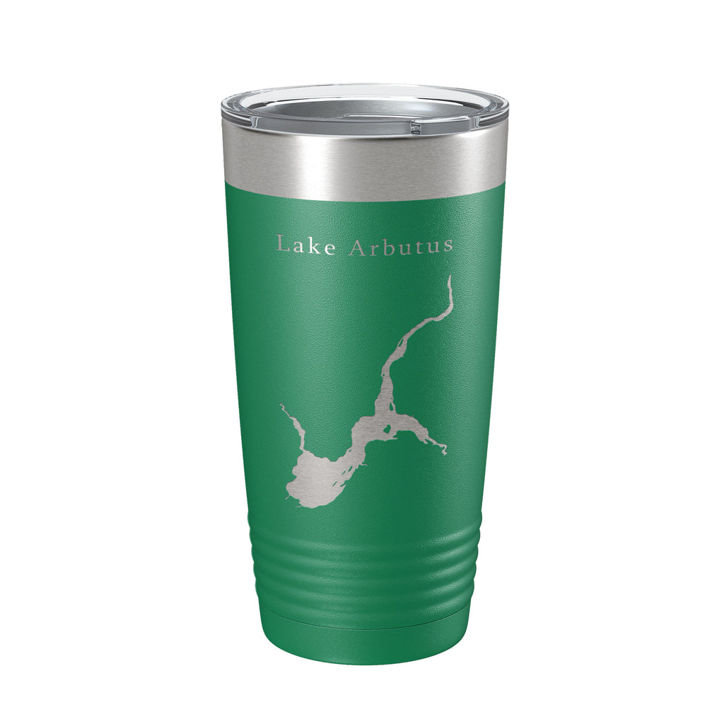 Lake Arbutus Map Tumbler Travel Mug Insulated Laser Engraved Coffee Cup Wisconsin 20 oz