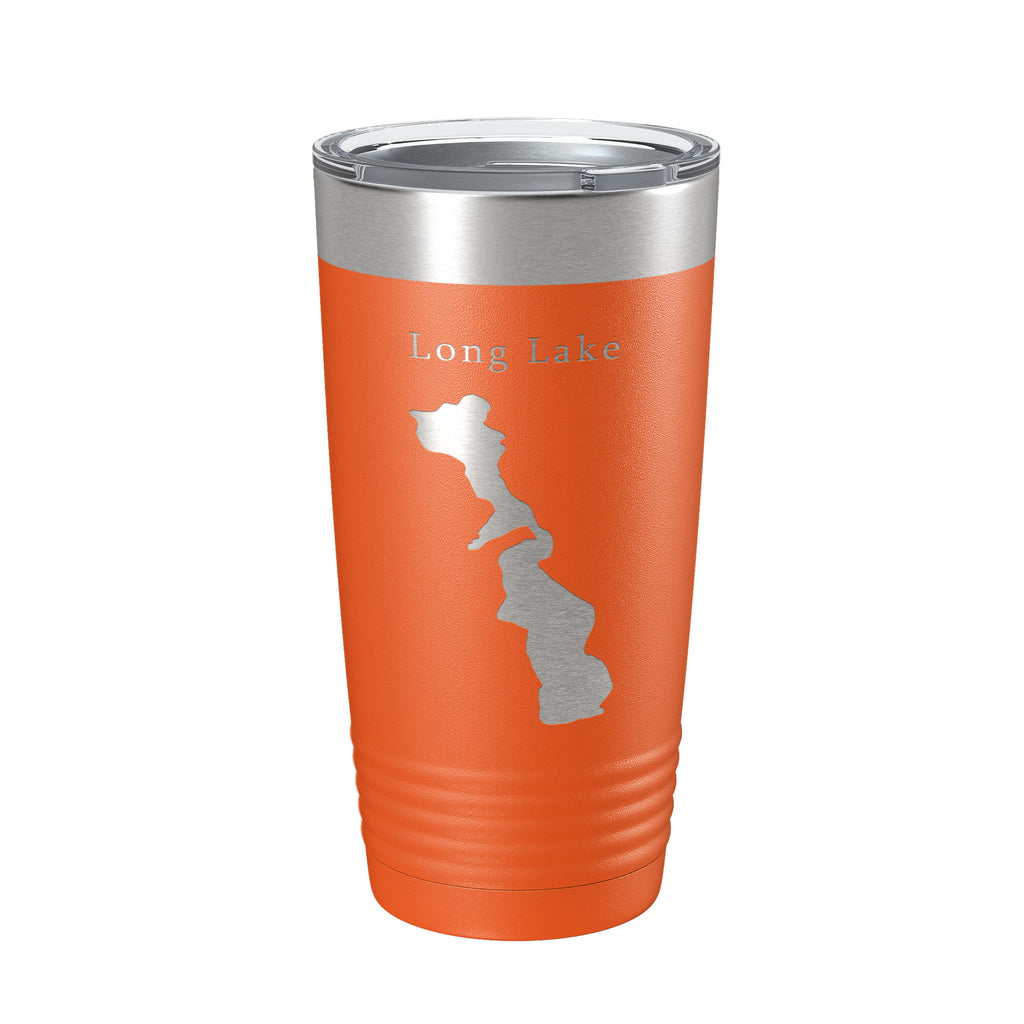 Long Lake Map Tumbler Travel Mug Insulated Laser Engraved Coffee Cup Minneapolis St. Paul Minnesota 20 oz