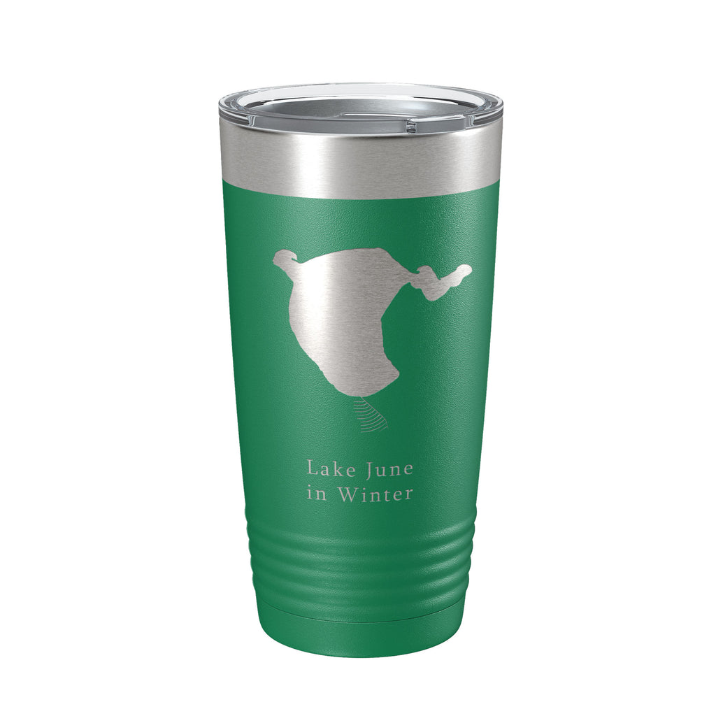 Lake June in Winter Map Tumbler Travel Mug Insulated Laser Engraved Coffee Cup Florida 20 oz