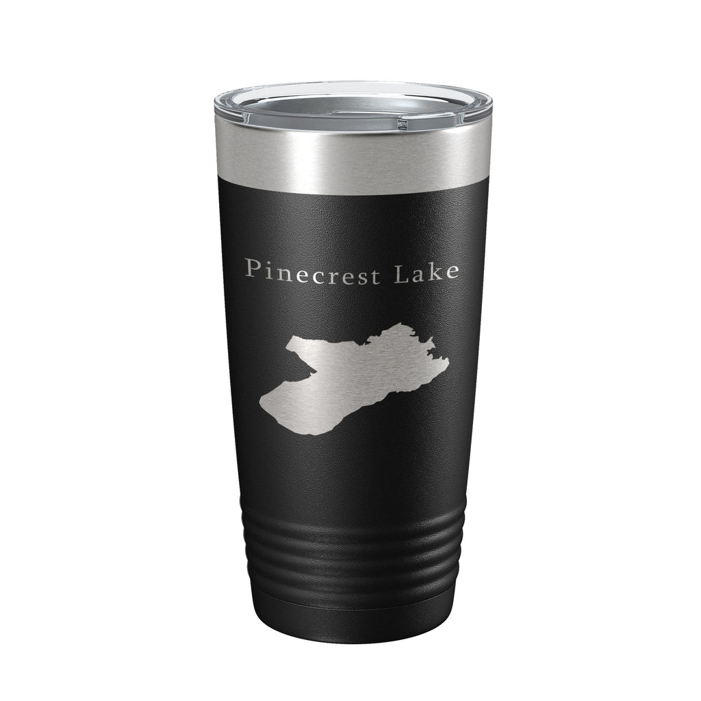 Pinecrest Lake Map Tumbler Travel Mug Insulated Laser Engraved Coffee Cup California 20 oz