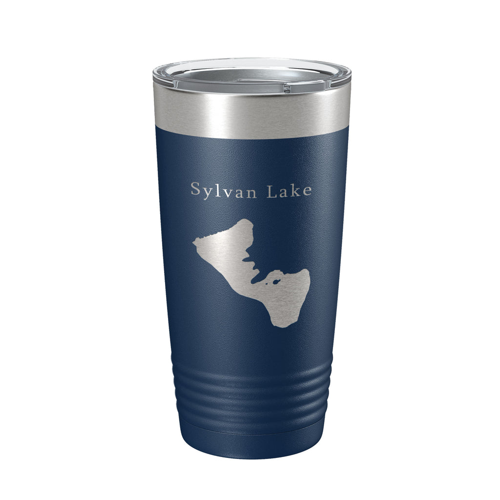 Sylvan Lake Map Tumbler Travel Mug Insulated Laser Engraved Coffee Cup Custer State Park South Dakota 20 oz