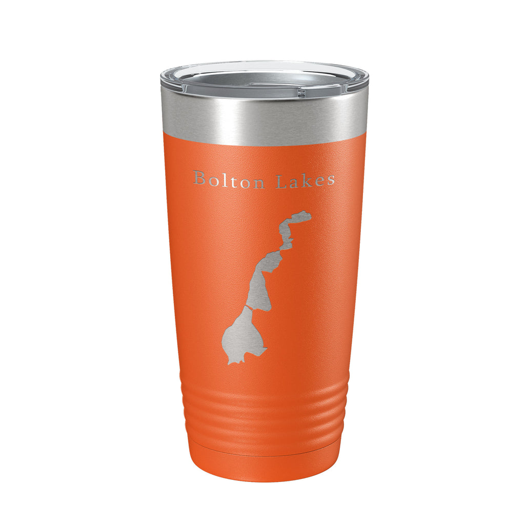 Bolton Lakes Upper Middle Lower Map Tumbler Travel Mug Insulated Laser Engraved Coffee Cup Connecticut 20 oz