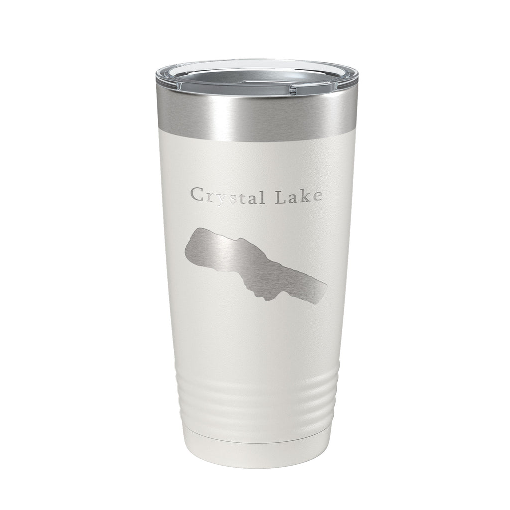 Crystal Lake Map Tumbler Travel Mug Insulated Laser Engraved Coffee Cup Michigan 20 oz