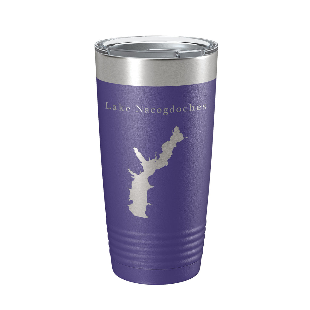 Lake Nacogdoches Map Tumbler Travel Mug Insulated Laser Engraved Coffee Cup Texas 20 oz