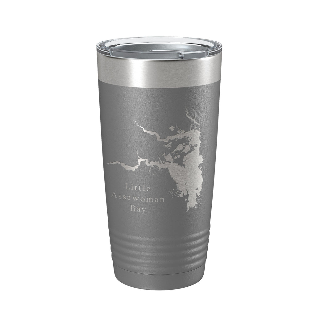 Little Assawoman Bay Tumbler Lake Map Travel Mug Insulated Laser Engraved Coffee Cup Delaware 20 oz