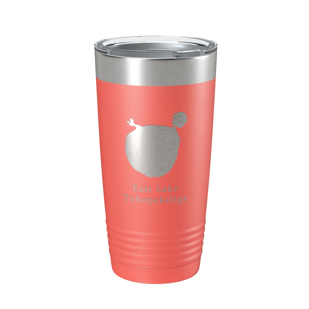 East Lake Tohopekaliga Map Tumbler Travel Mug Insulated Laser Engraved Coffee Cup Florida 20 oz