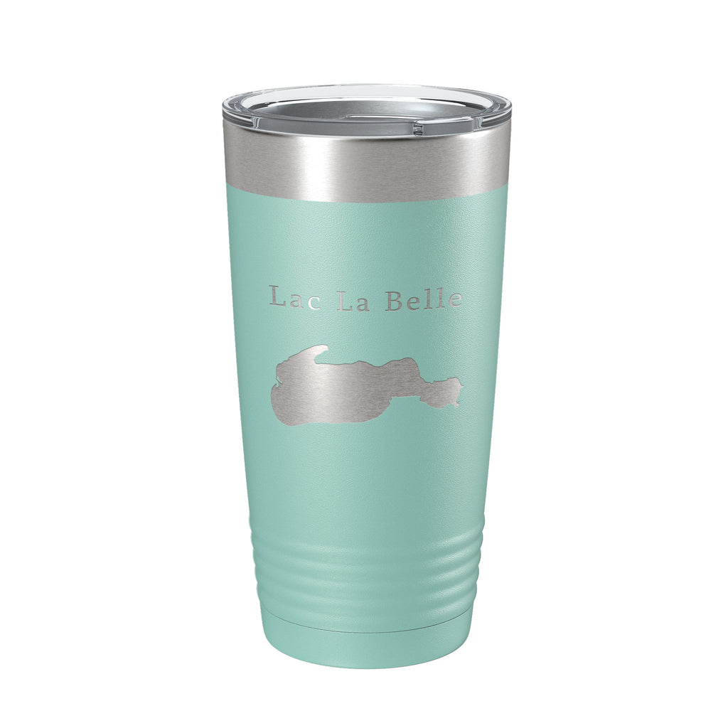 Lac La Belle Tumbler Lake Map Travel Mug Insulated Laser Engraved Coffee Cup Michigan 20 oz