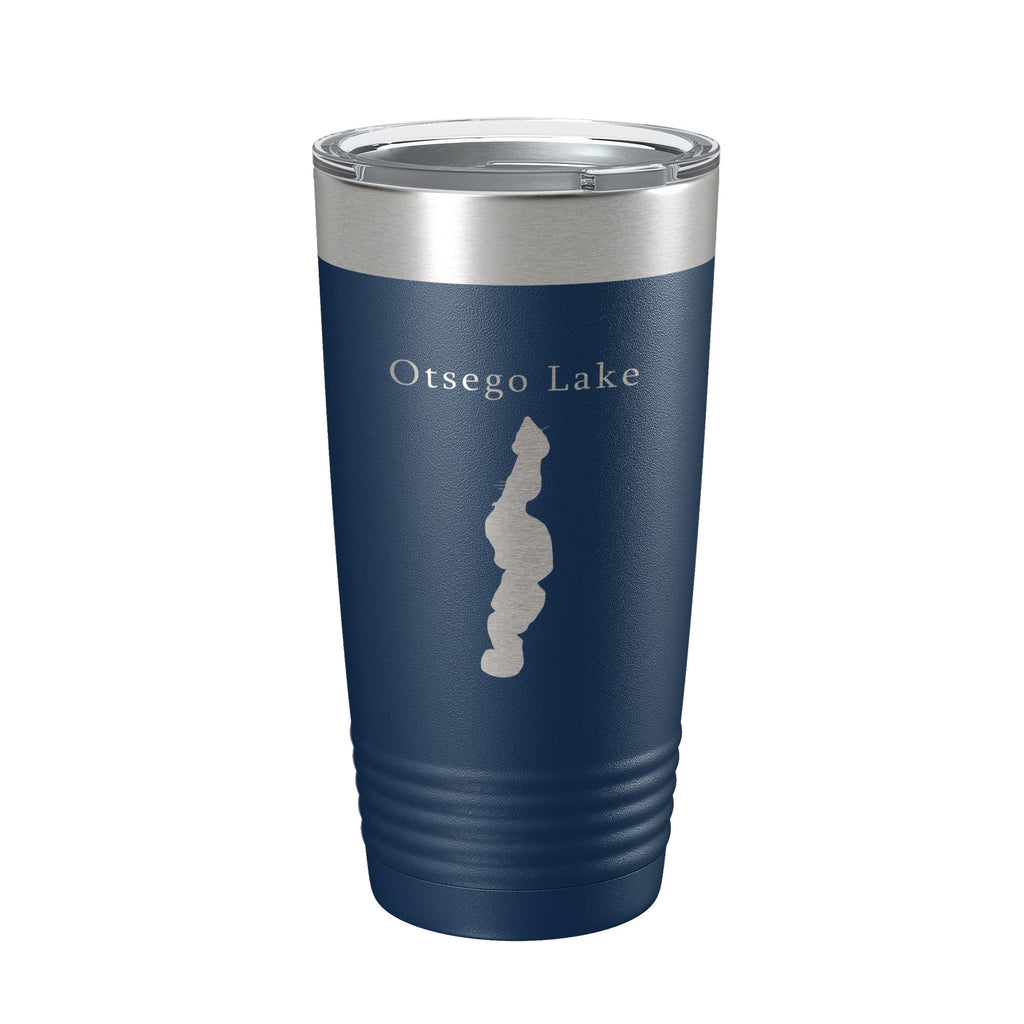 Otsego Lake Map Tumbler Travel Mug Insulated Laser Engraved Coffee Cup Michigan 20 oz