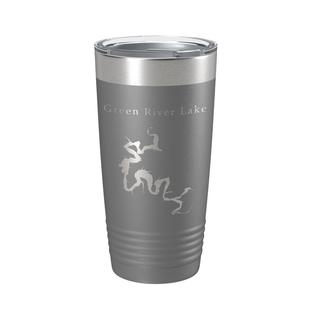 Green River Lake Map Tumbler Travel Mug Insulated Laser Engraved Coffee Cup Kentucky 20 oz