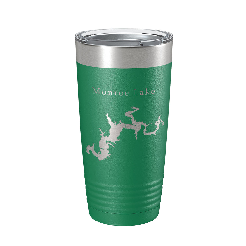 Monroe Lake Map Tumbler Travel Mug Insulated Laser Engraved Coffee Cup Indiana 20 oz