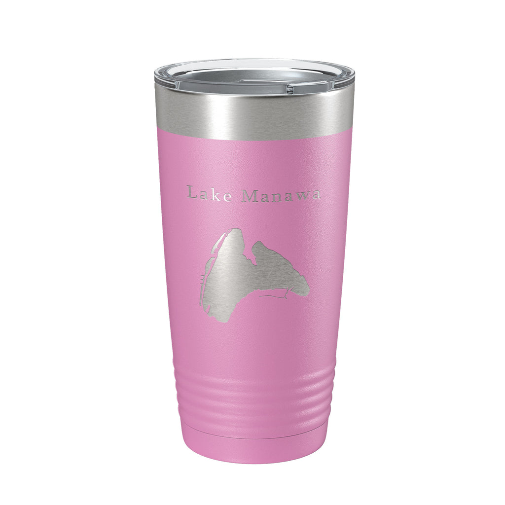 Lake Manawa Map Tumbler Travel Mug Insulated Laser Engraved Coffee Cup Iowa 20 oz