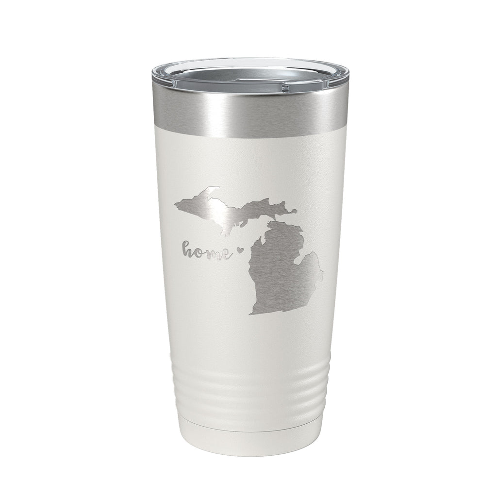 Michigan Tumbler Home State Travel Mug Insulated Laser Engraved Map Coffee Cup 20 oz