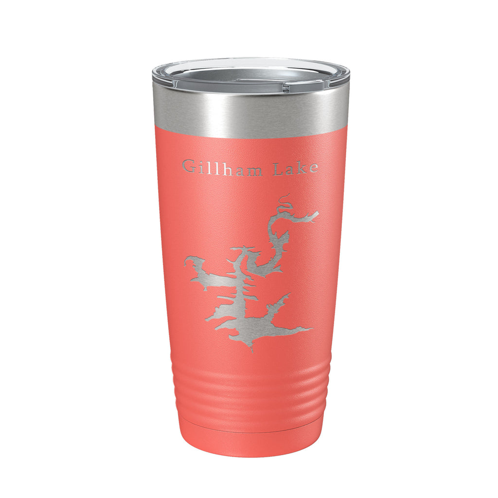 Gillham Lake Map Tumbler Travel Mug Insulated Laser Engraved Coffee Cup Arkansas 20 oz